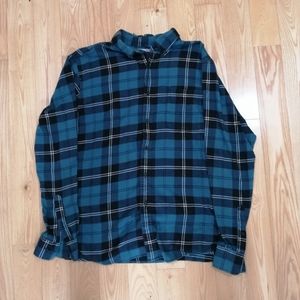 Uniqlo Flannel Teal Black Large